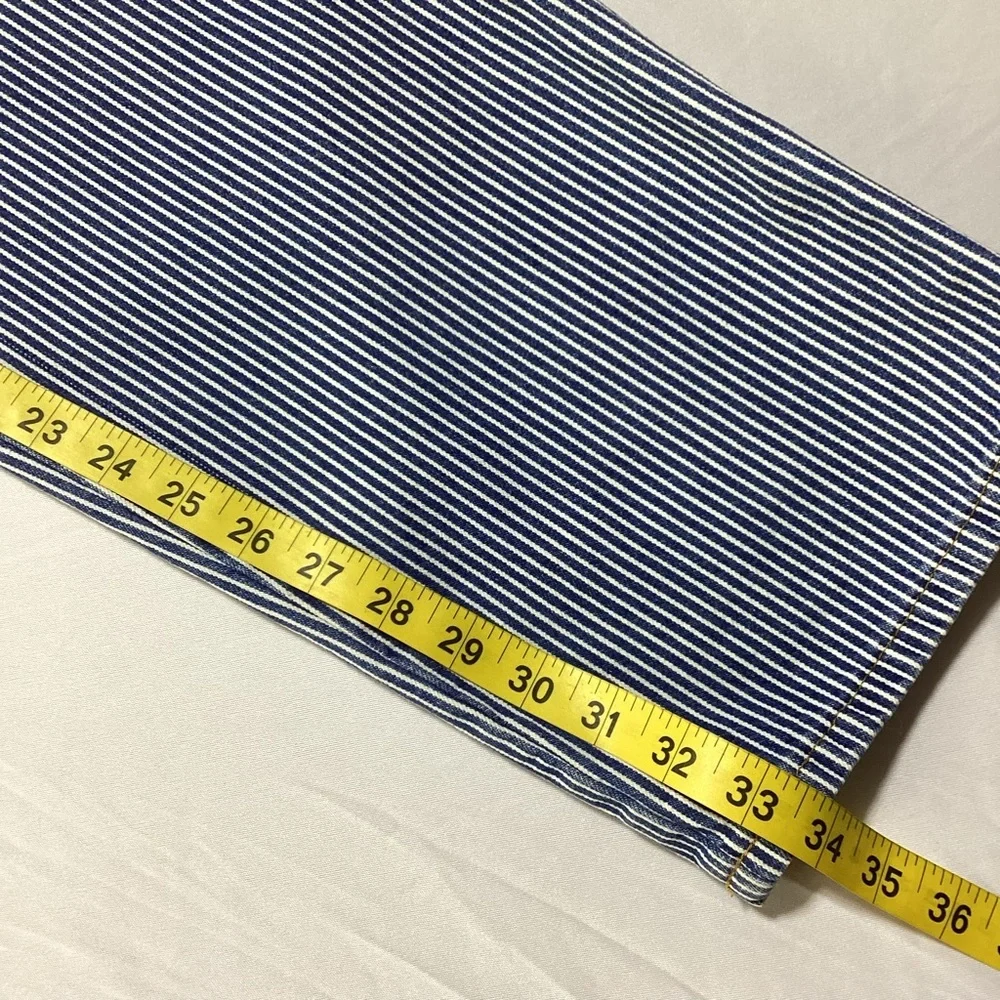 Vintage Rockies Blue and White Striped Denim Bib Overalls Sz L inseam34 - Picture 11 of 11